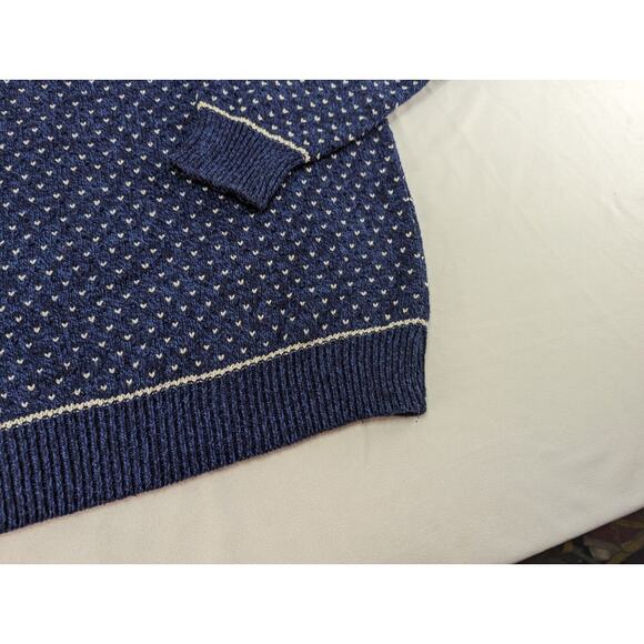 Vintage Eddie Bauer Sweater Mens XL/L Blue Crewneck Cotton Made USA 90s Knit - Picture 3 of 11